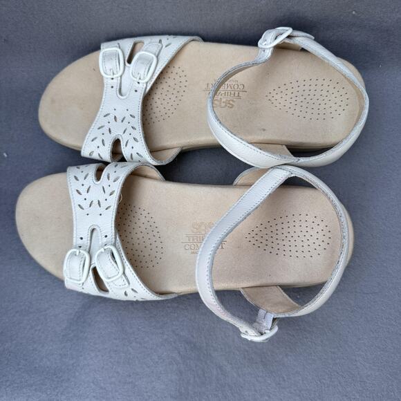 SAS Tripad Comfort Sandals Womens Size 6 White Leather Ankle Strap Made USA - Picture 3 of 9